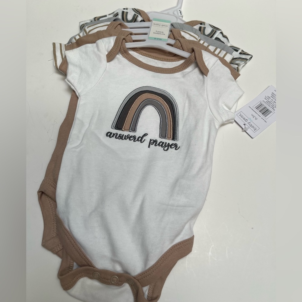 NWT. Baby gear “answered prayers” set on 5 onesies